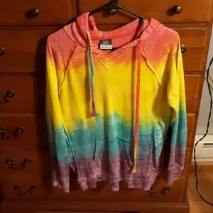 Womens tie-dyed hooded sweatshirt